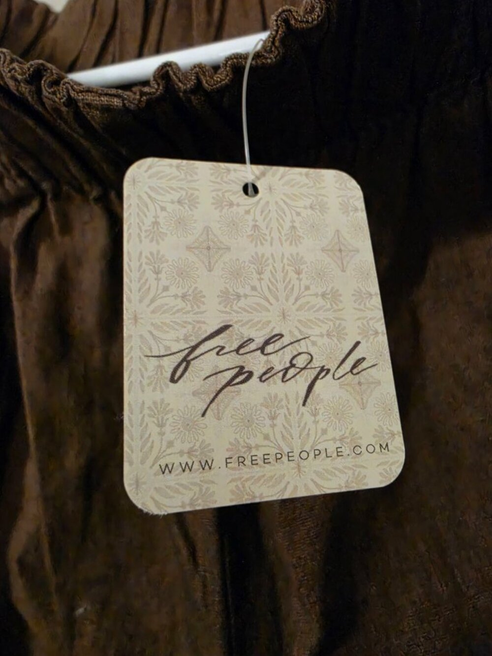Free People Day's End Linen Pull on Pants- Mid Rise Wide Leg Double Espresso - Picture 6 of 7